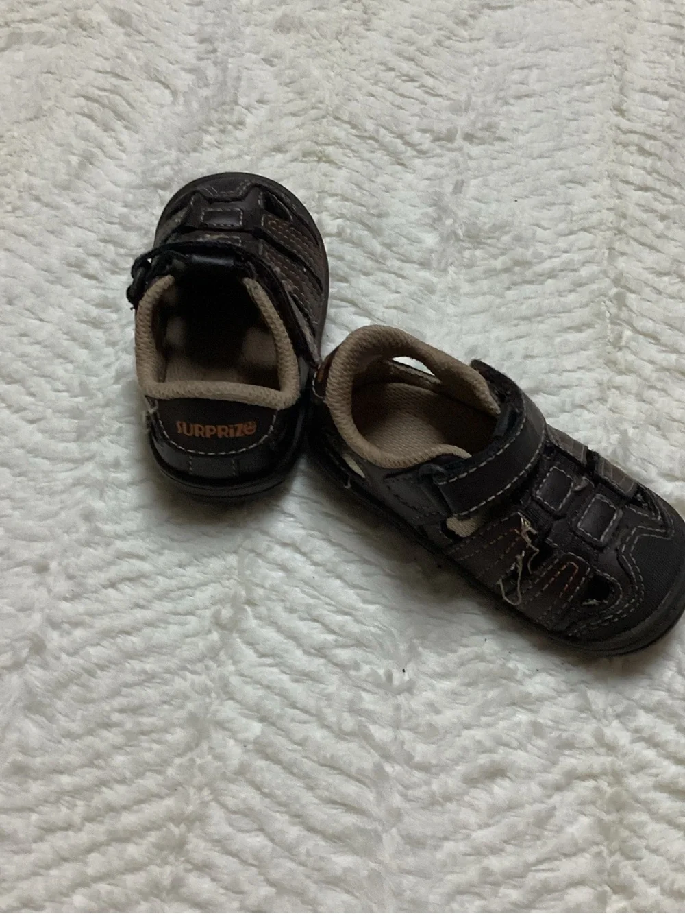 Baby Surprize Stride Rite Shoes Sandals Sz 4 Infant Toddler ACE Brown Fisherman